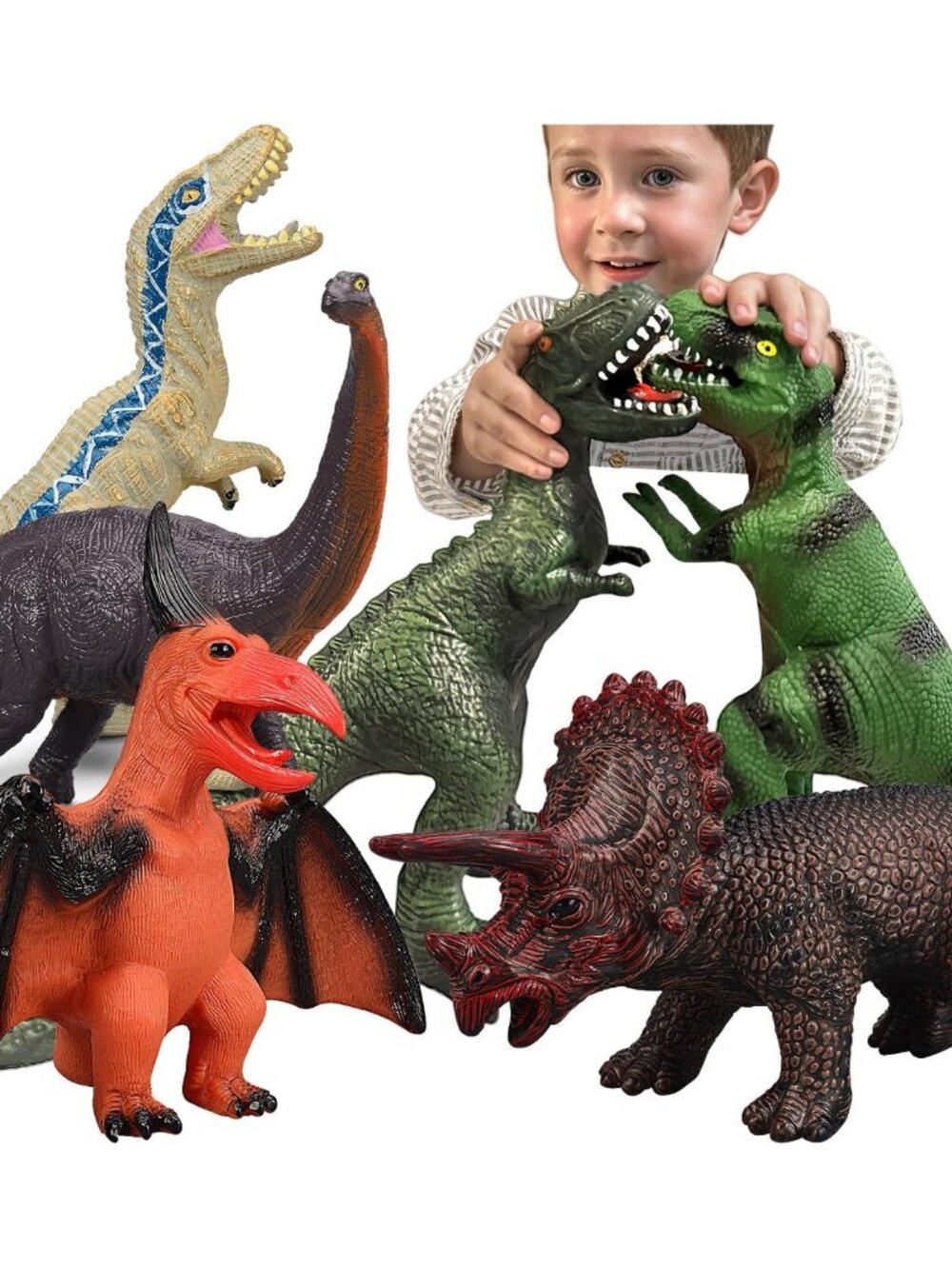 Jumbo Soft Dinosaur Toys Set for Kids 3-5 | Perfect Party Favors & Gifts